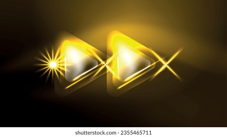 Techno neon triangles with light effects in the dark