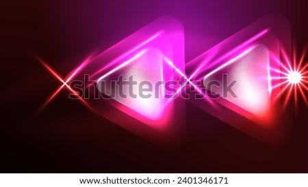 Techno neon triangles with light effects in the dark