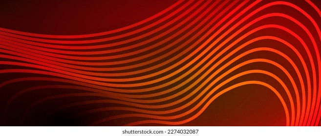Techno neon wave lines, dynamic electric motion, speed concept. Templates for wallpaper, banner, background, landing page, wall art, invitation, prints