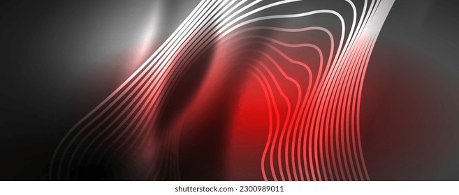 Techno neon wave lines, dynamic electric motion, speed concept. Templates for wallpaper, banner, background, landing page, wall art, invitation, prints