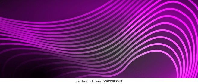 Líneas de onda de neón Techno, movimiento eléctrico dinámico, concepto de velocidad. Plantillas de fondo de pantalla, banner, fondo, página de inicio, arte mural, invitación, impresiones