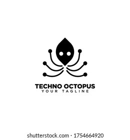 Plantilla de diseño de logotipo de Octopus de Techno
