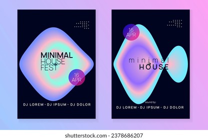 Techno Party. Dynamic Pattern For Magazine Design. Trendy House Fest. Club And Show Template. Indie Effect For Set. Pink And Blue Techno Party