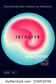 Techno Party. Memphis Pattern For Magazine Concept. Bright Glitch For Brochure. Fun Club Fest. Electro And Carnival Vector. Rainbow Techno Party