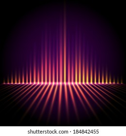 Techno perspective equalizer, abstract technology vector background