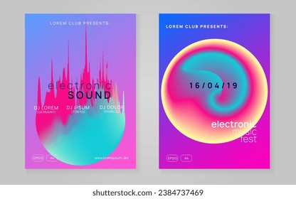 Techno Poster. Jazz Art For Presentation. Indie Music Party. Memphis Pattern For Brochure Concept. Dance And Exhibition Template. Rainbow Techno Poster