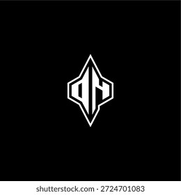 techno estilo de corrida design DN logotipo inicial esport conceito moderno monograma carta de jogo