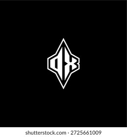 techno racing style design DX initial logo esport concept modern monogram gaming letter