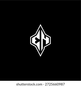techno racing style design EN initial logo esport concept modern monogram gaming letter