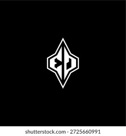 techno estilo de corrida design EP logotipo inicial esport conceito moderno monograma carta de jogo