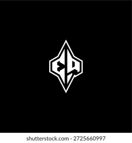 techno estilo de corrida design EQ logotipo inicial esport conceito moderno monograma carta de jogo