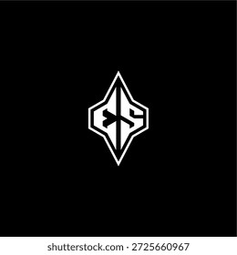 techno estilo de corrida design ES logotipo inicial esport conceito moderno monograma carta de jogo