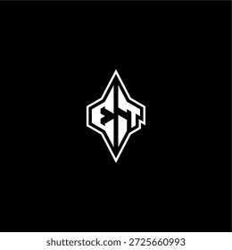 techno estilo de corrida design ET logotipo inicial esport conceito moderno monograma carta de jogo