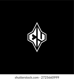 estilo de corrida de techno design EU logotipo inicial esport conceito moderno monograma carta de jogo