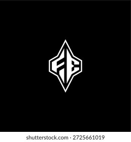 techno estilo de corrida design FE logotipo inicial esport conceito moderno monograma carta de jogo