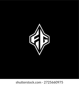techno racing style design FG initial logo support konzept modern monogram gaming brief