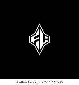 techno racing style design FL initial logo esport konzept modern monogram gaming brief
