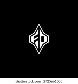 techno estilo de corrida design FO logotipo inicial esport conceito moderno monograma carta de jogo