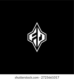 techno racing style design FP initial logo esport concept modern monogram gaming letter