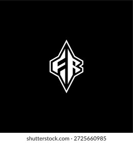 techno estilo de corrida design FR logotipo inicial esport conceito moderno monograma carta de jogo