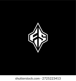 techno estilo de corrida design FS logotipo inicial esport conceito moderno monograma carta de jogo