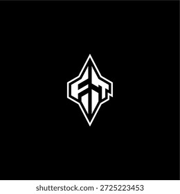 techno estilo de corrida design FT logotipo inicial esport conceito moderno monograma carta de jogo