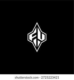 techno diseño de estilo de carreras Logotipo inicial de la UE concepto de deporte electrónico monograma moderno carta de juego
