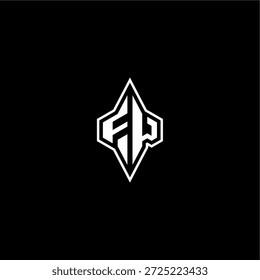techno estilo de corrida design FW logotipo inicial esport conceito moderno monograma carta de jogo