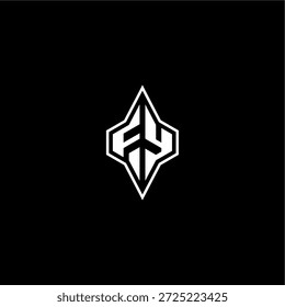 techno estilo de corrida design FY logotipo inicial esport conceito moderno monograma carta de jogo
