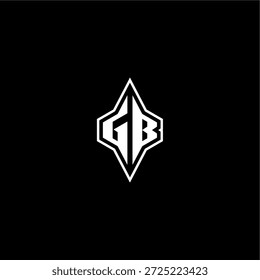 techno estilo de corrida design GB logotipo inicial esport conceito moderno monograma carta de jogo