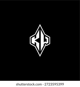 techno estilo de corrida design moderno monograma carta de jogo logotipo inicial esport conceito KW