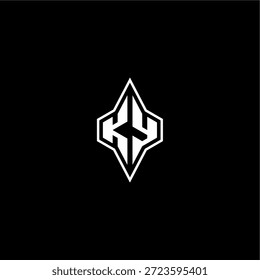 techno estilo de corrida design moderno monograma de jogo carta logotipo inicial esport conceito KY