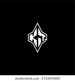 techno estilo de corrida design moderno monograma de jogo carta logotipo inicial esport conceito KT