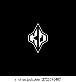 techno estilo de corrida design moderno monograma carta de jogo logotipo inicial esport conceito KP