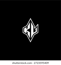 techno estilo de corrida design moderno monograma carta de jogo logotipo inicial esport conceito KV
