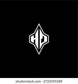 techno estilo de corrida design moderno monograma de jogo carta logotipo inicial esport conceito HP