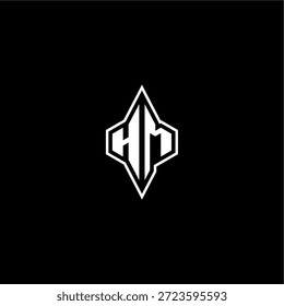 techno estilo de corrida design moderno monograma de jogo carta logotipo inicial esport conceito HM