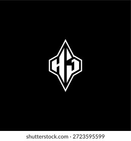 techno estilo de corrida design moderno monograma de jogo carta logotipo inicial esport conceito HJ