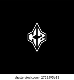 techno racing style design monograma moderno gaming letter logo inicial esport concept KZ