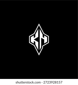 techno estilo de corrida design moderno monograma carta de jogo logotipo inicial esport conceito KN