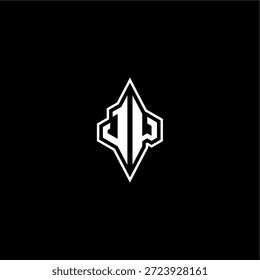 techno estilo de corrida design moderno monograma de jogo carta logotipo inicial esport conceito JW