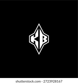 techno diseño de estilo de carreras monograma moderno carta de juego logo inicial esport concept KB