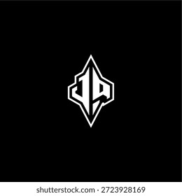 techno estilo de corrida design moderno monograma de jogo carta logotipo inicial esport conceito JQ