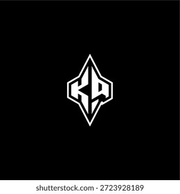 techno estilo de corrida design moderno monograma carta de jogo logotipo inicial esport conceito KQ