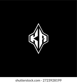 techno estilo de corrida design moderno monograma de jogo carta logotipo inicial esport conceito KA