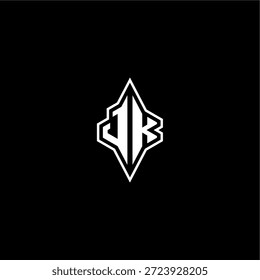 techno estilo de corrida design moderno monograma de jogo carta logotipo inicial esport conceito JK
