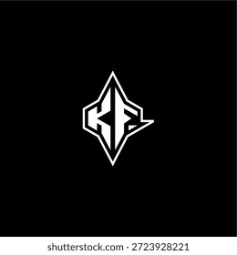 techno estilo de corrida design moderno monograma carta de jogo logotipo inicial esport conceito KF