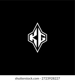 techno diseño de estilo de carreras monograma moderno carta de juego logo inicial esport concept KG