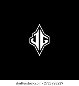 techno estilo de corrida design moderno monograma de jogo carta logotipo inicial esport conceito JG