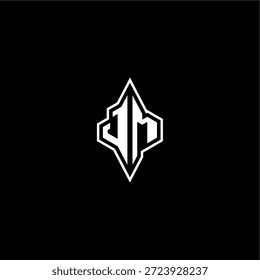 techno estilo de corrida design moderno monograma de jogo carta logotipo inicial esport conceito JM